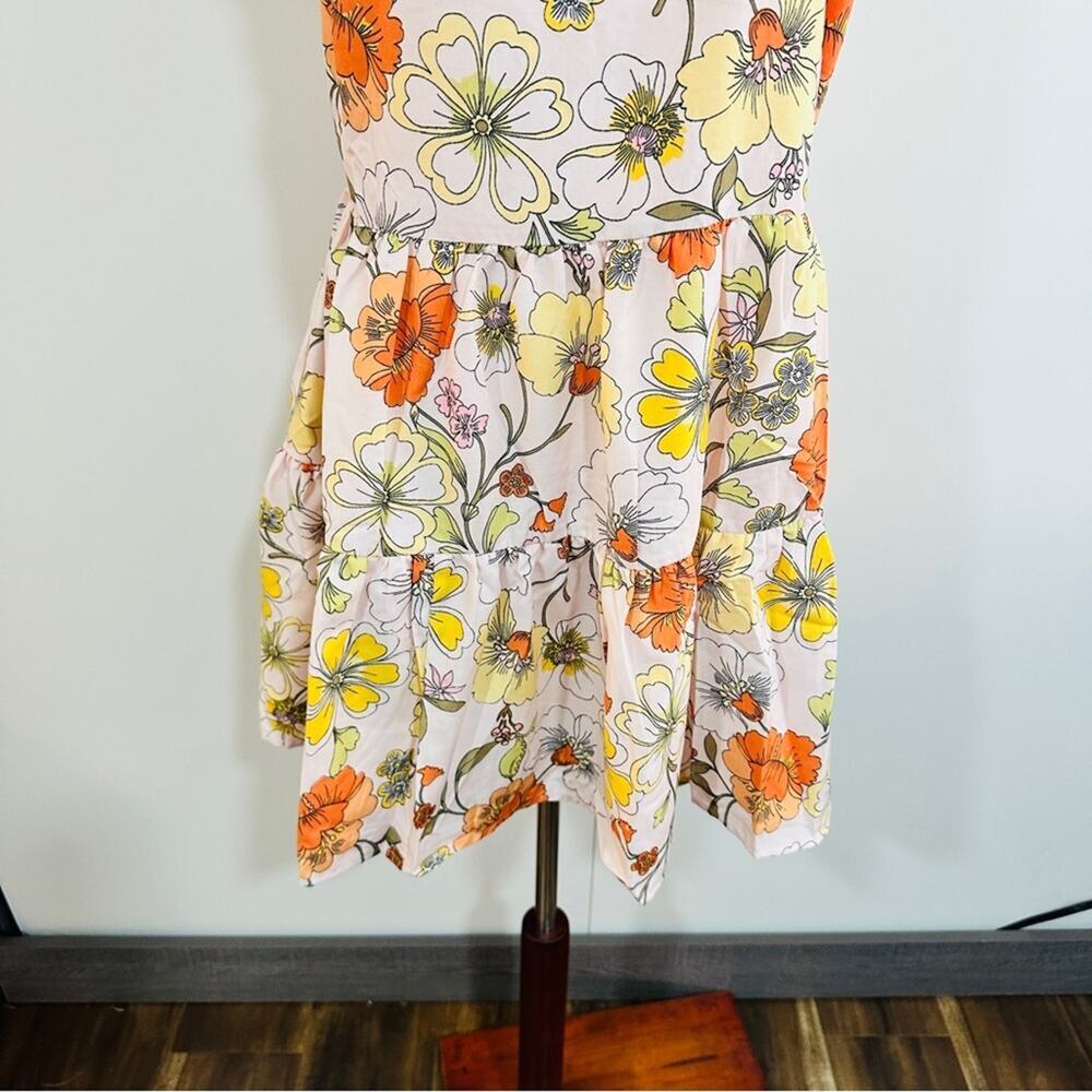 Lottie & Holly Floral Square Neck Flutter Sleeve Mini Dress NWT M - Picture 10 of 14